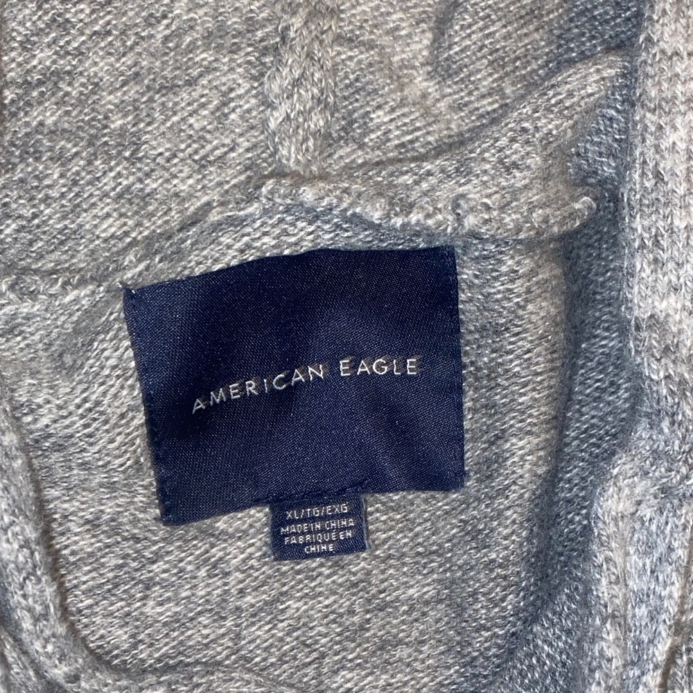 American Eagle Wool Blend Gray Patterned Men's Sw… - image 5